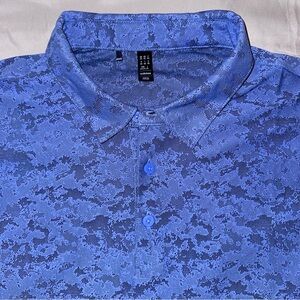 Adidas Men's Blue Patterned Button-Down Shirt